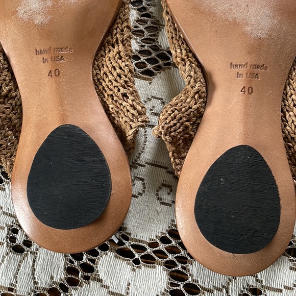 CYDWOQ Leather Arcana Netted Slip On Slides Sandals - Picture 7 of 8